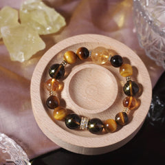 Natural Yellow Tower Quartz Tiger Eye Bracelet Women Jewelry