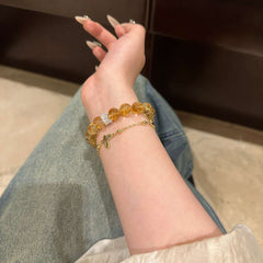 Natural Citrine Huangtashan Huangasei 10mm Crystal Bracelet Girlfriends' Gift Gifts for Girlfriend