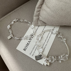 Sterling silver and white crystal bracelet