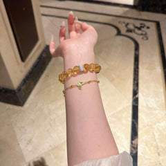 Natural Citrine Huangtashan Huangasei 10mm Crystal Bracelet Girlfriends' Gift Gifts for Girlfriend