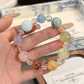 Natural crystal single-loop bracelet niche high-end sense all-match gift for girlfriends