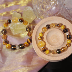 Natural Yellow Tower Quartz Tiger Eye Bracelet Women Jewelry