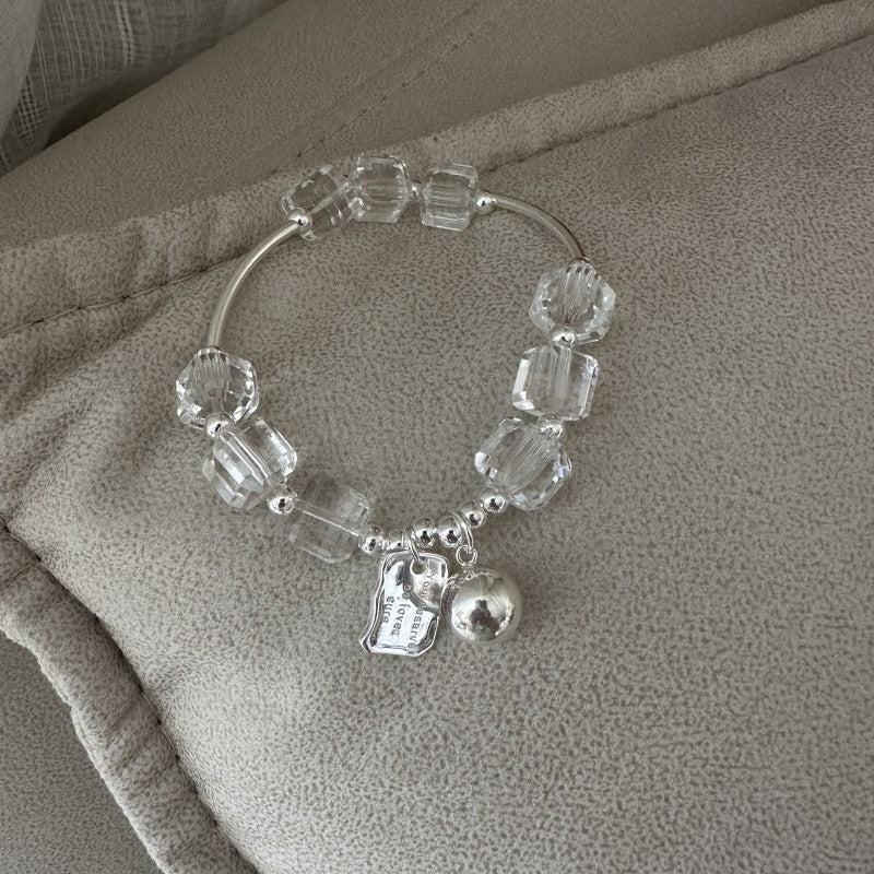 Sterling silver and white crystal bracelet