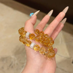 Natural Citrine Huangtashan Huangasei 10mm Crystal Bracelet Girlfriends' Gift Gifts for Girlfriend