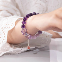 Natural Purple Lepidolite Crystal Bracelet Women Fashion Wholesale